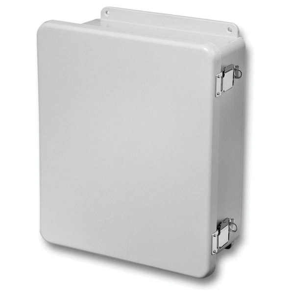 Quick Release Padlock Latch Electrical Enclosures, 6 in H, 4 in D, 4 in W, 4X, Fiberglass